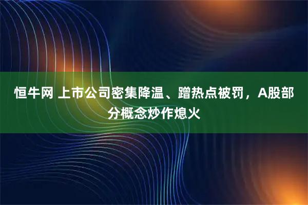 恒牛网 上市公司密集降温、蹭热点被罚，A股部分概念炒作熄火
